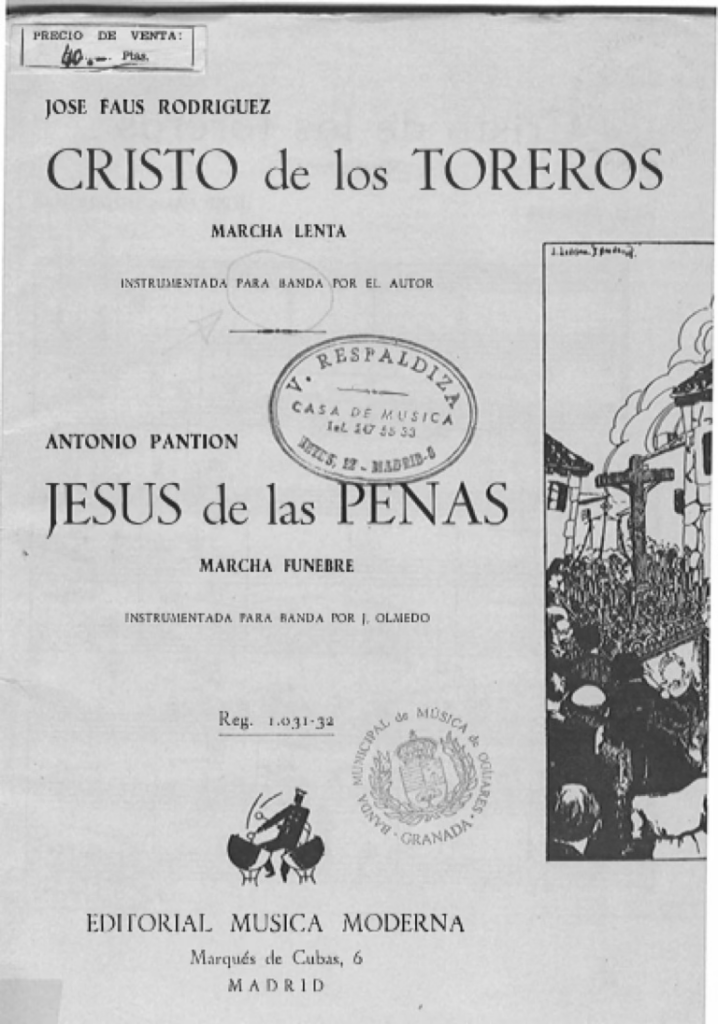 La marcha procesional Cristo de los Toreros y el lenguaje musical de José Faus en la Granada de mediados del siglo XX 12 image